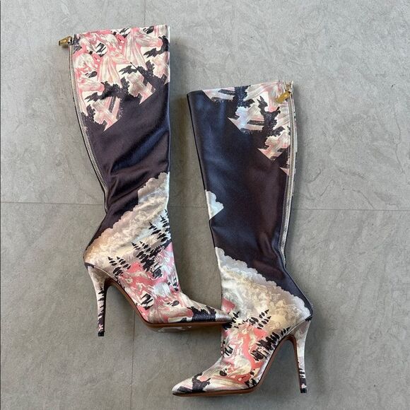 Vintage Shoes - Vintage Multicolor Heeled Boots